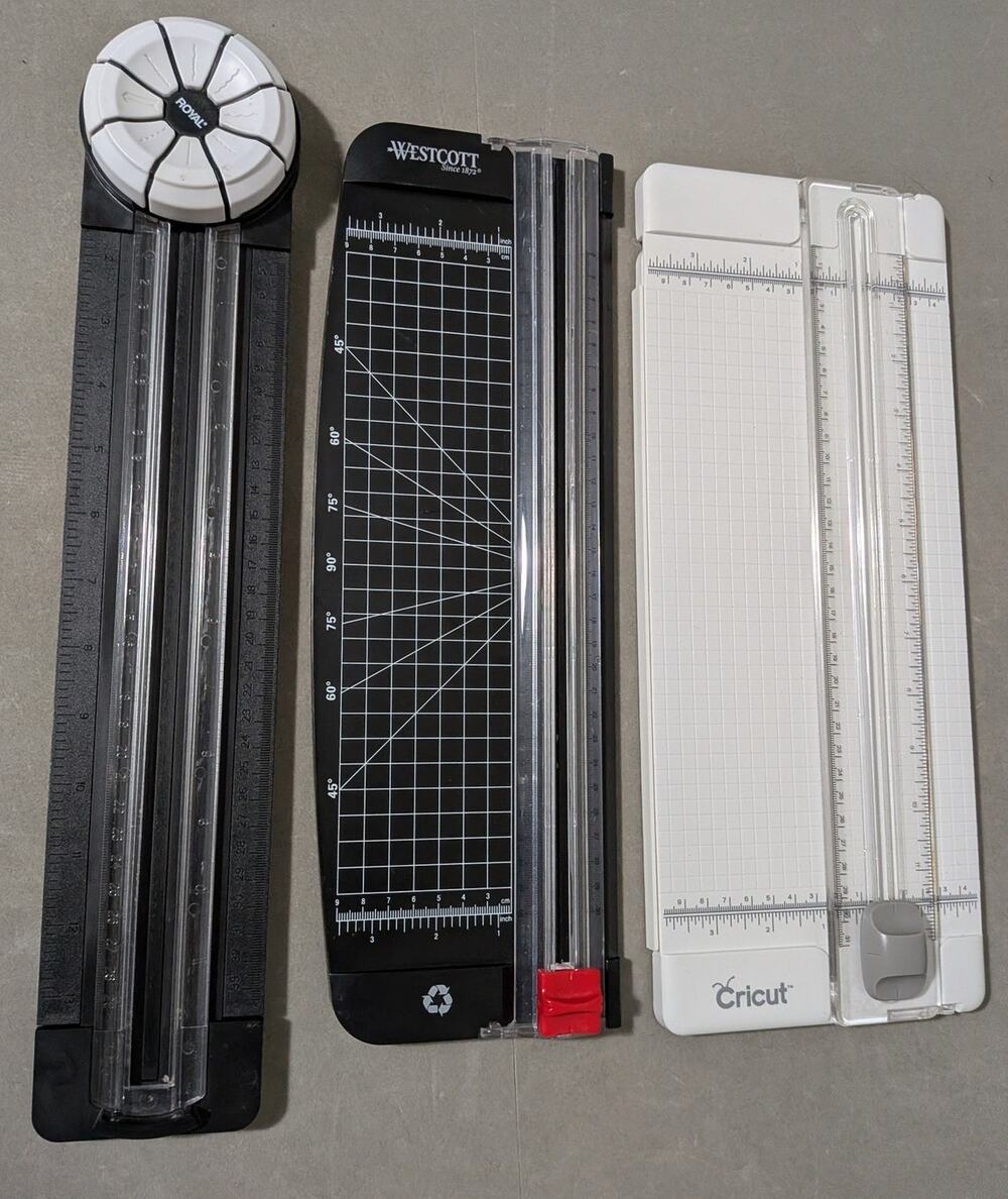 Multi-Brand Craft Paper Trimmer Lot of 3 Cricut, Westcott, Royal Rotary Cutter